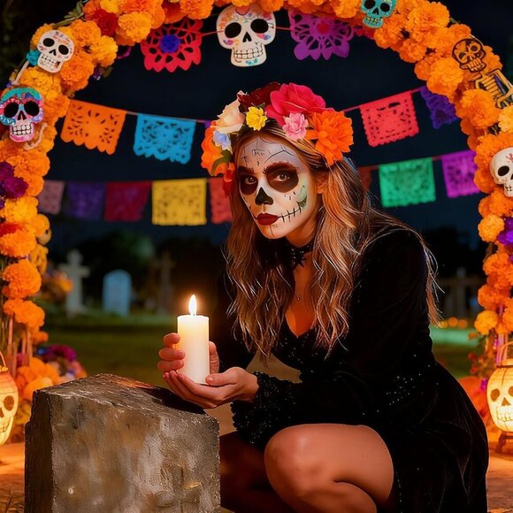 Plastic Flower Headband Unisex Adult Colorful Festive Cinco De Mayo Halloween main image 8